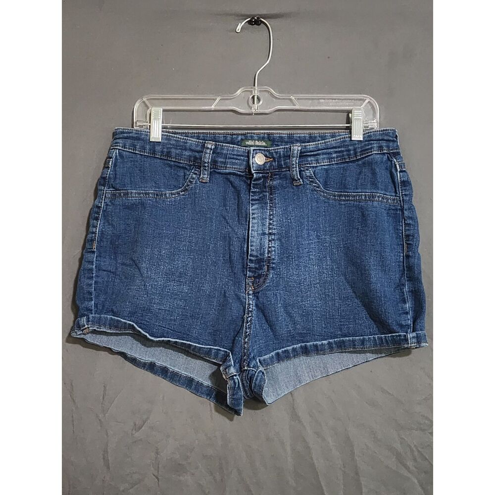 Wild Fable Highest Rise Denim Cuffed Shorts Medium Wash Size 14 32R